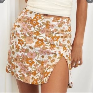 12th tribe floral slit mini skirt